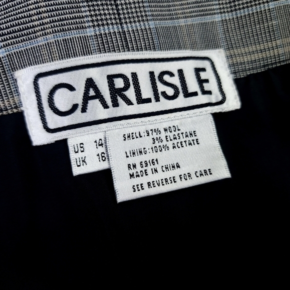 New Carlisle Grey Plaid Business Slacks Sz 14 - Picture 7 of 13